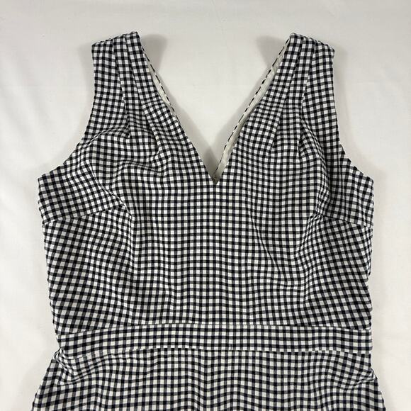 J.Crew V-neck seersucker dress in black gingham Sz 6 - Picture 4 of 16